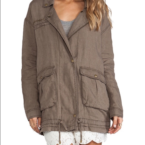 Free People Rugged Olive Embroidered Utility Coat - Picture 2 of 8